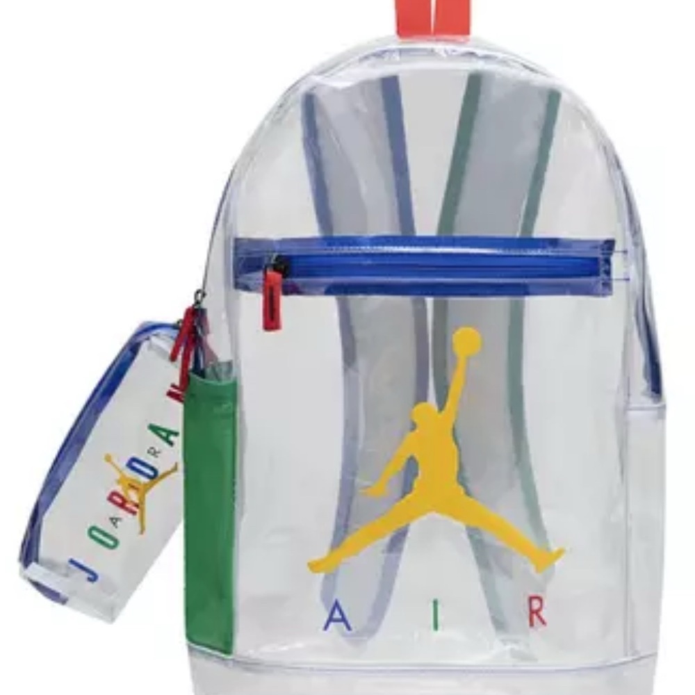 New Authentic Jordan 2pcs Backpack & pencil
Multicolor Clear Transparent School